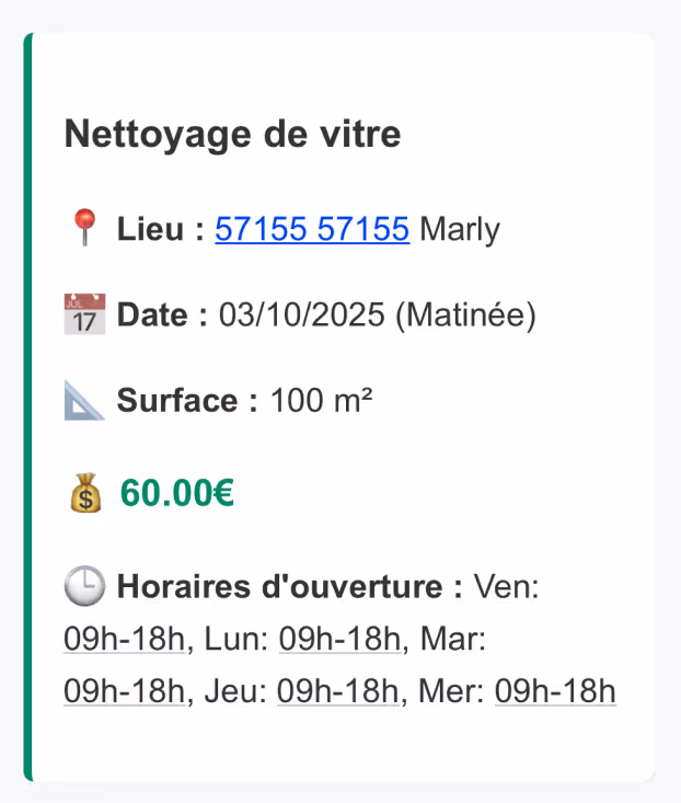 capture d'écran de l'application Clindit. Page mission
