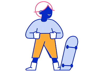 A person with a snowboard standing in front of a black background.