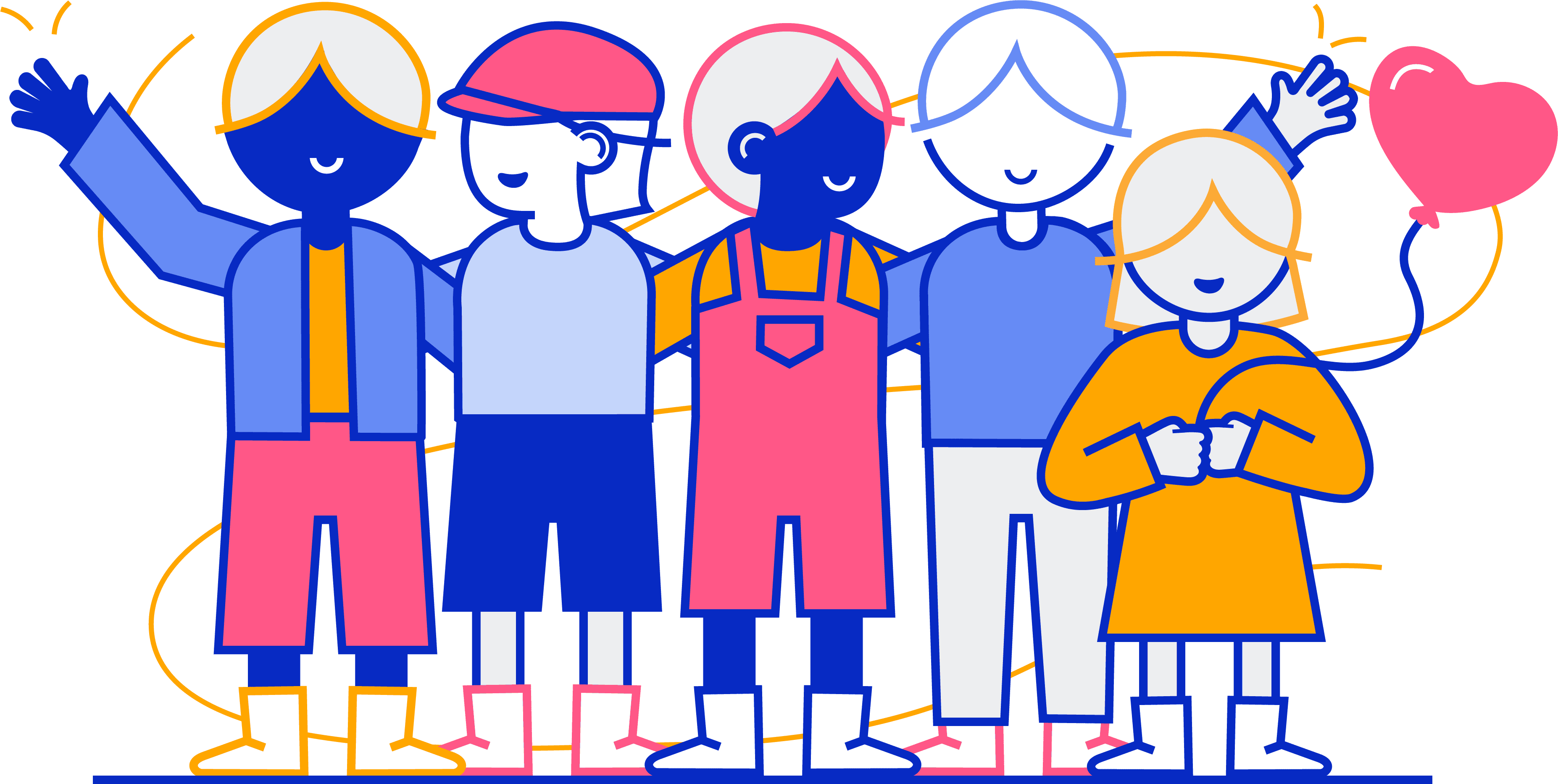 A group of people standing next to each other.