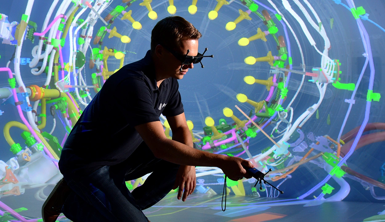 Person testing new digital augmented reality technology