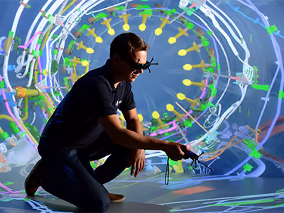 Person testing new digital augmented reality technology