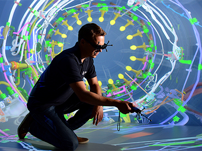 Person testing new digital augmented reality technology