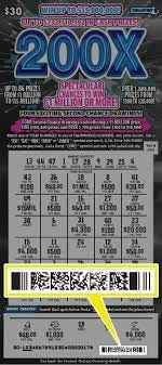 Scratch ticket barcode example