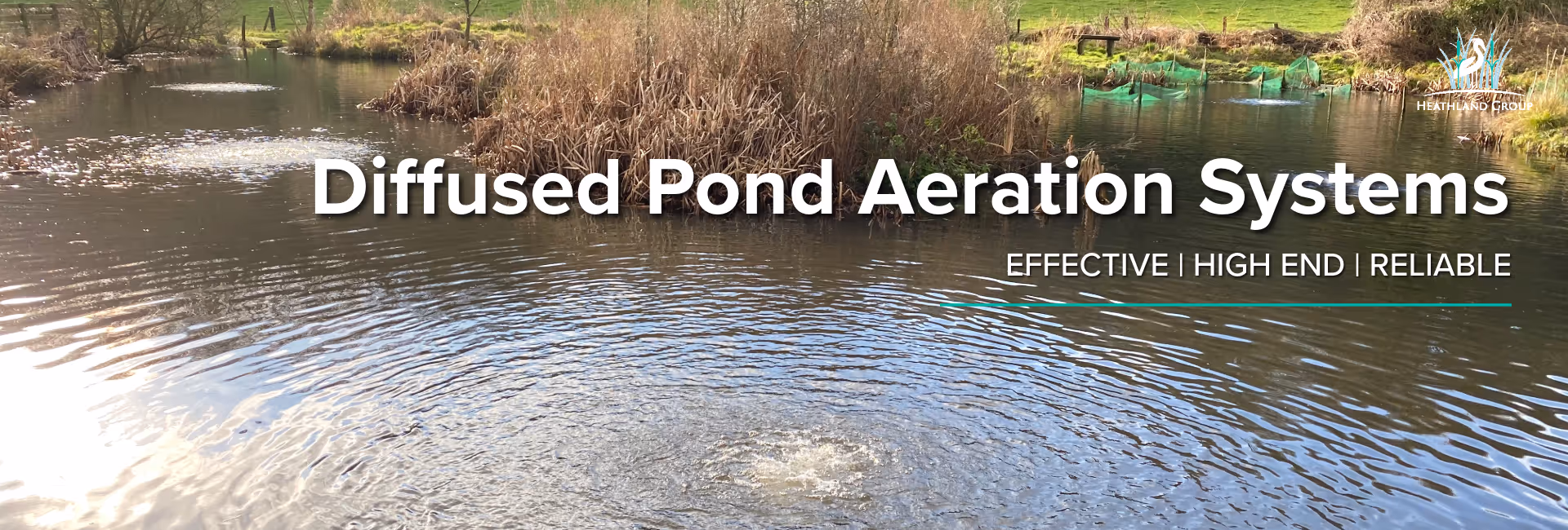 Diffused Pond Aeration Banner Heathland Fountains and Aerators