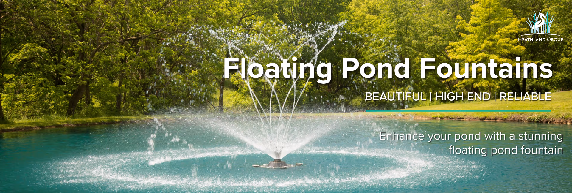 Floating Pond Fountains Banner Heathland Fountains and Aerators 