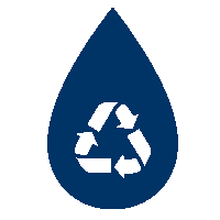 water recycling infographic icon for reservoir aeration Heathland Fountains and Aerators