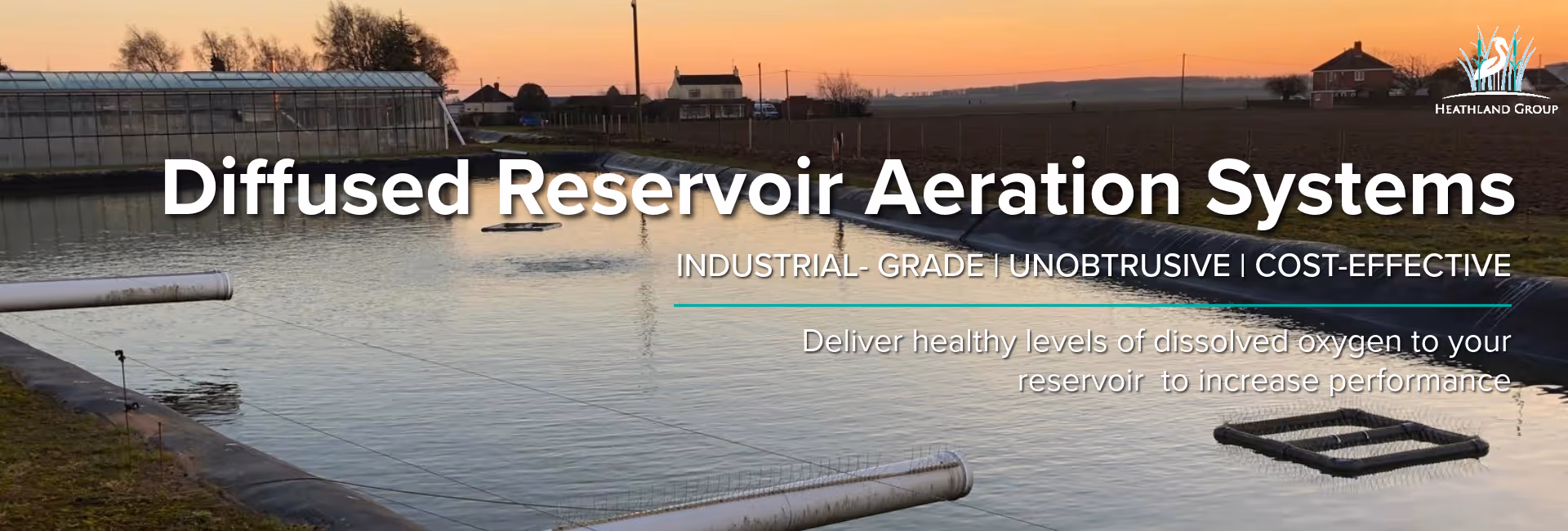 Diffused reservoir aeration banner Heathland Fountains and Aerators 