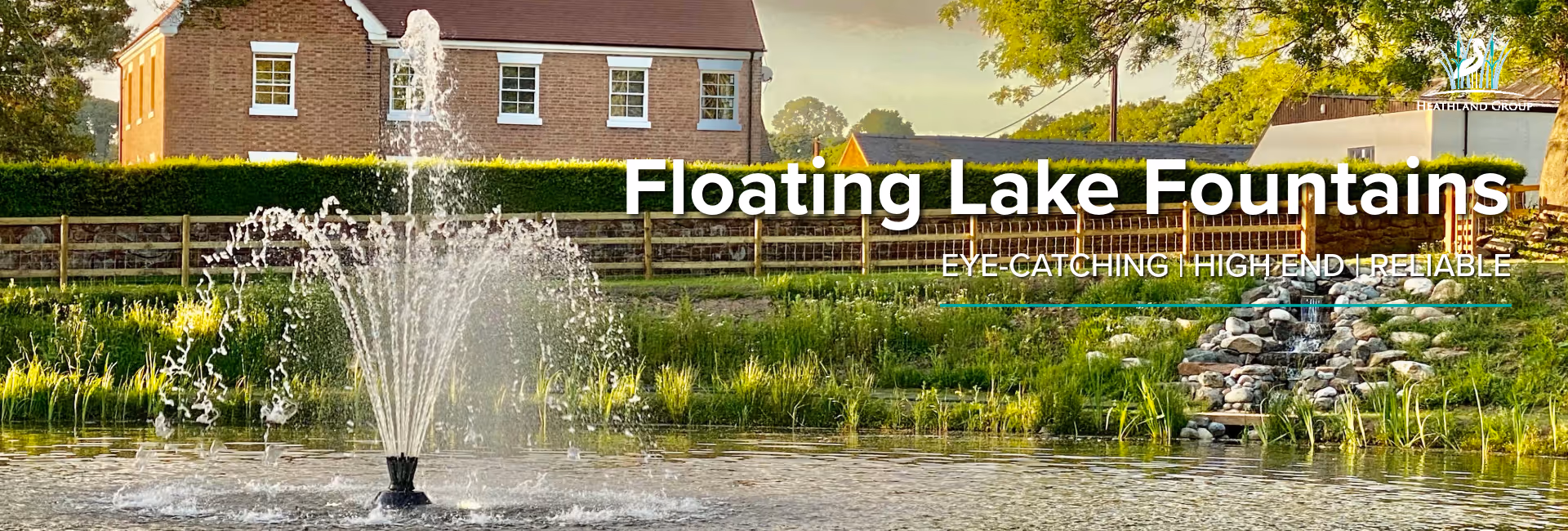 Floating Lake Fountains Banner Heathland Fountains and Aerators 