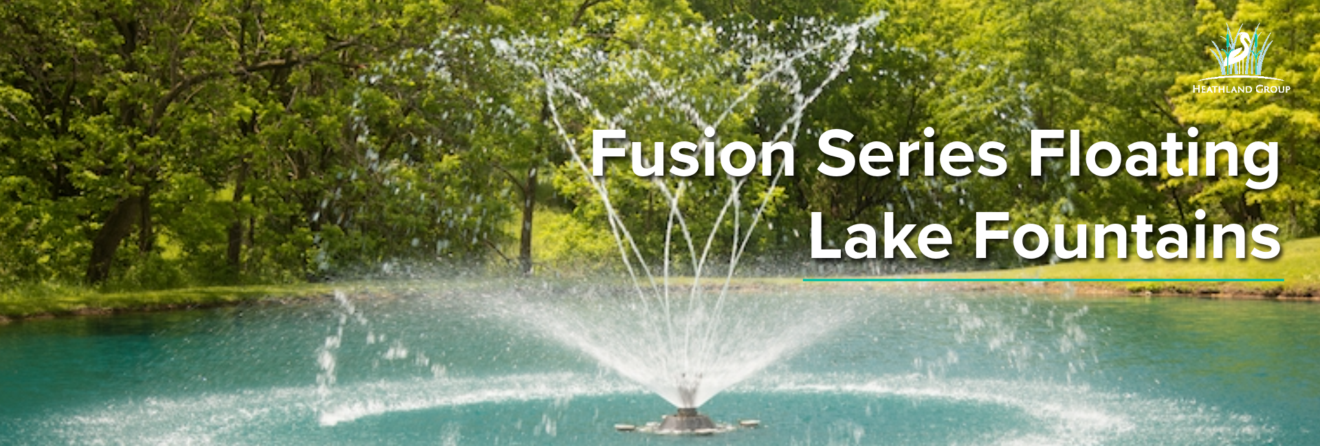Fusion Series Floating Lake Fountain Banner Heathland Fountains and Aerators 