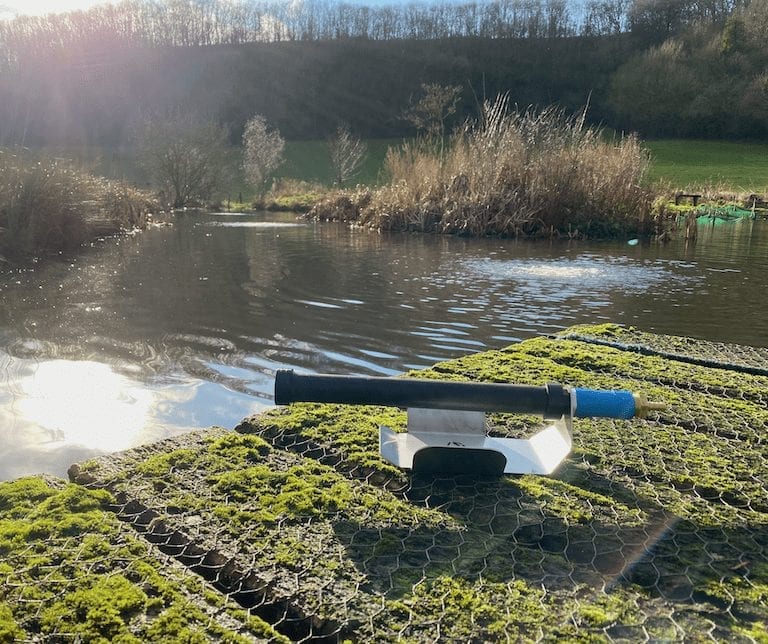 Shallow Pond Aerator installation in Blandford, Dorset image of the aeration system