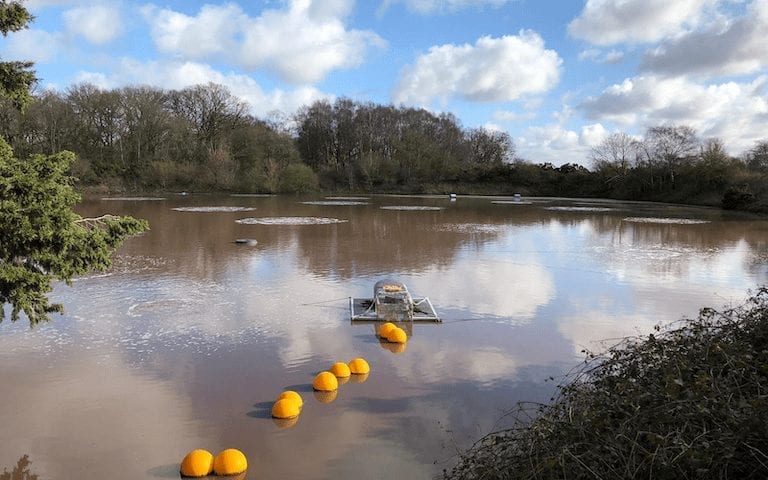 AquaAir 6 Aerators Serviced in Thetford, Norfolk floating aerators on the lake