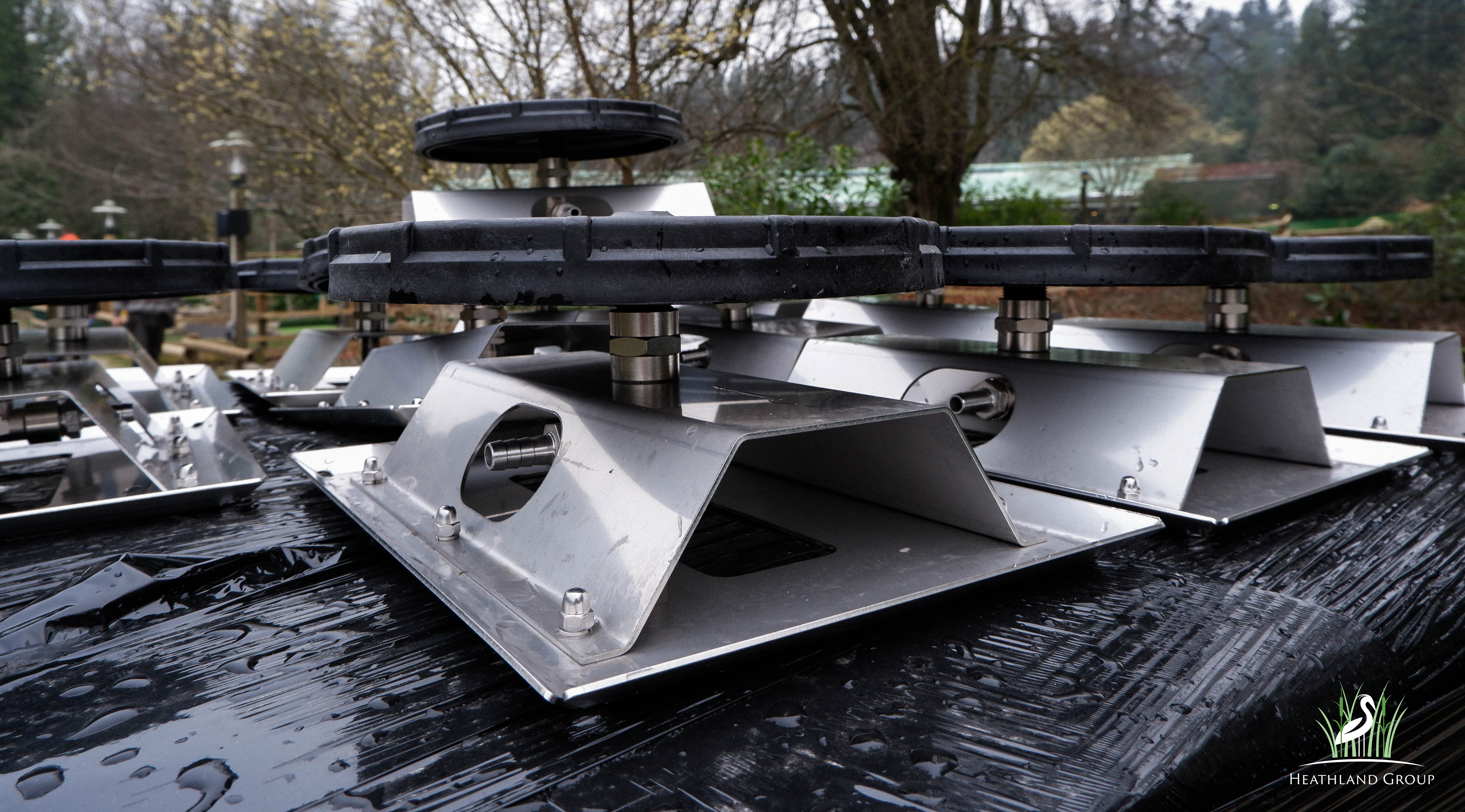 Center Parcs OxiAir HD water aeration system installation diffusers anchors