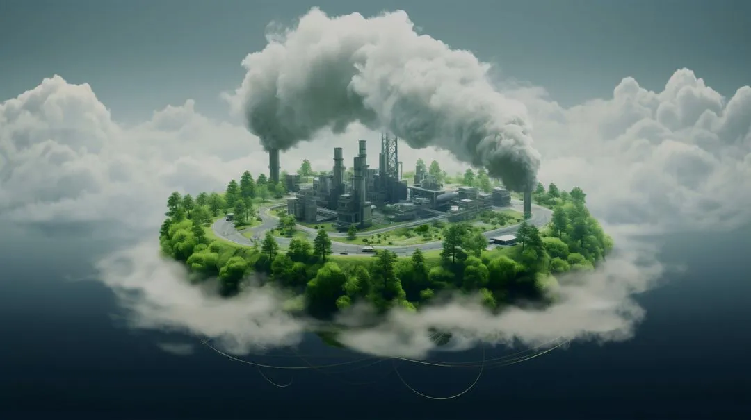 Factory with green energy solutions reducing CO₂ emissions