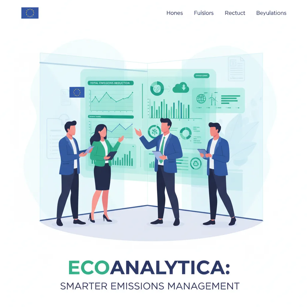 Data analytics chart showing carbon dioxide emissions and reduction trends