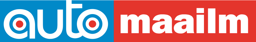 Logo with the word 'auto' in stylized white lowercase letters inside a blue rectangle and the word 'maailm' in bold white lowercase letters inside a red rectangle.