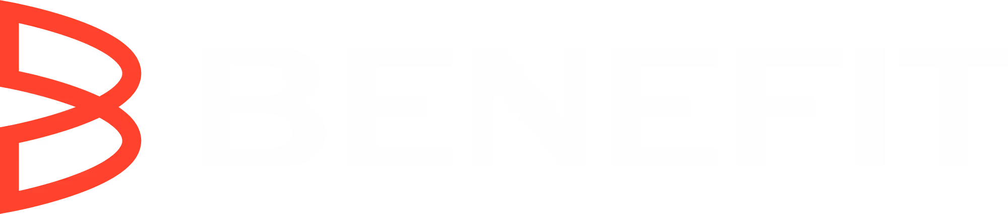 Benev logo with a stylized red letter B followed by the word 'benev' in white lowercase letters on a transparent background.