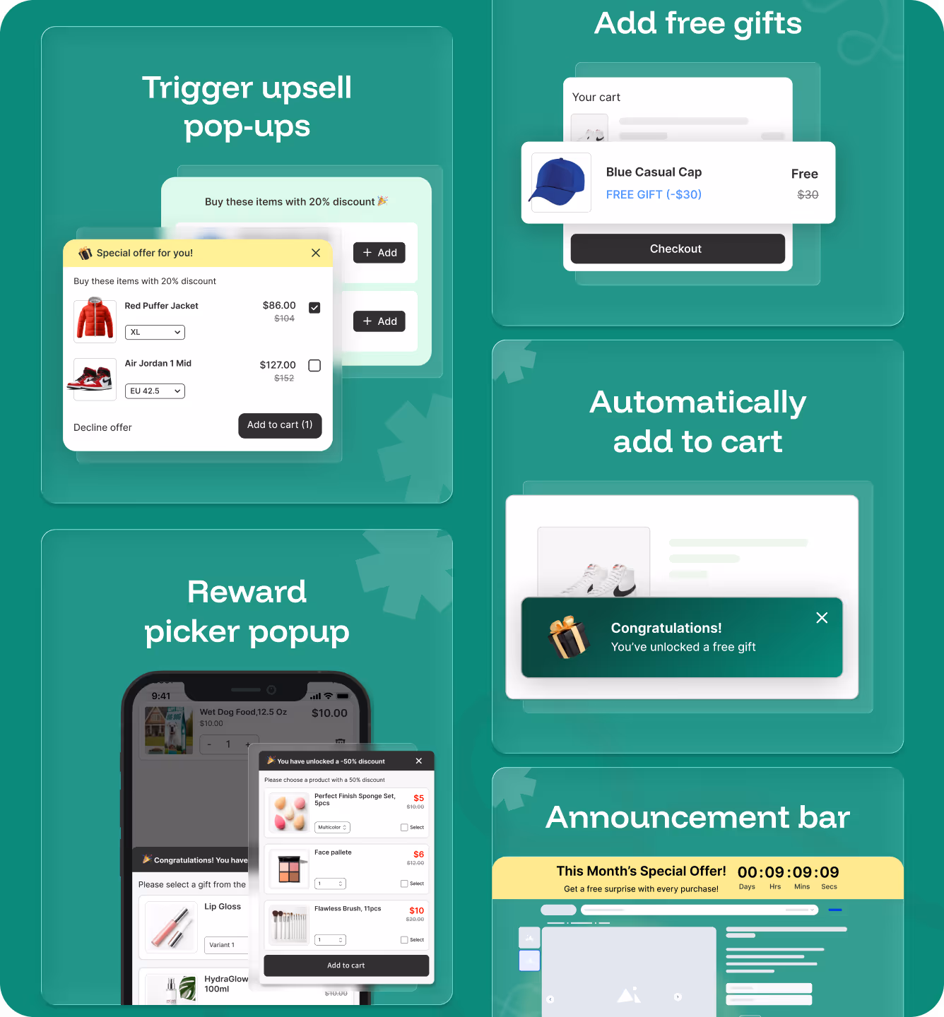 Bundle and Save options for dog food with prices and discounts: Buy One for $12, Buy Two with 10% off at $21.60, and Buy Three with 20% off at $28 plus a free bouncy ball gift.