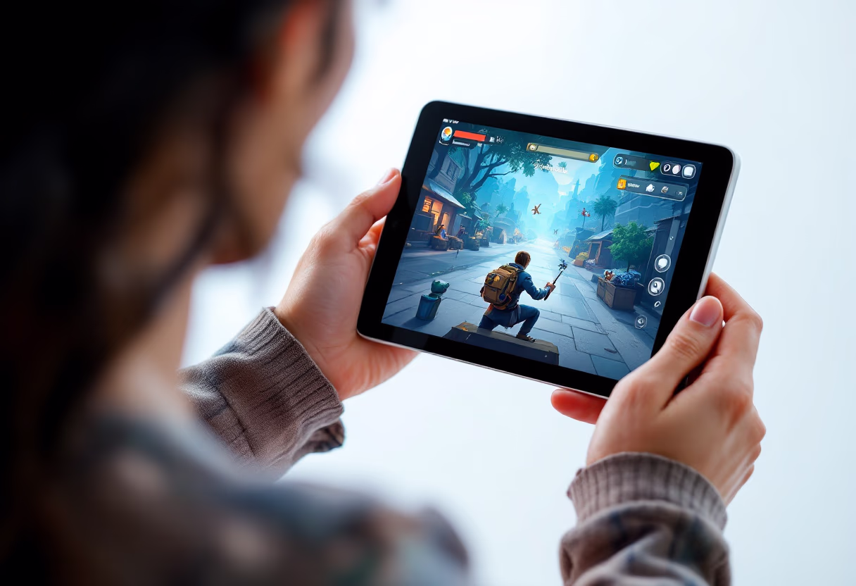 image of interview with game developer (for a mobile gaming)