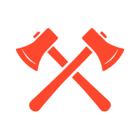 Red transperent crossed axes