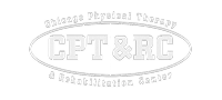 Logo of Chicago Physical Therapy & Rehabilitation Center with acronym CPT & RC inside an oval shape.