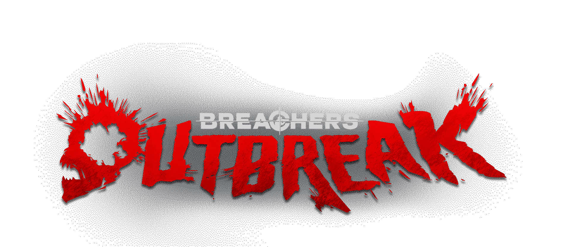 Logo for Breachers Outbreak with the word Outbreak in red