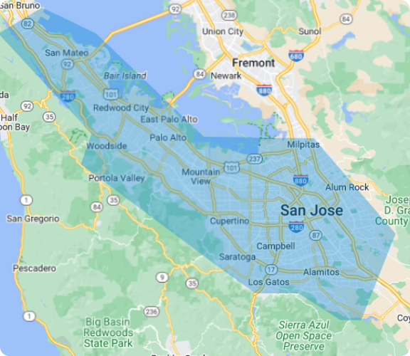 Service area map for areas covered by pools ETC