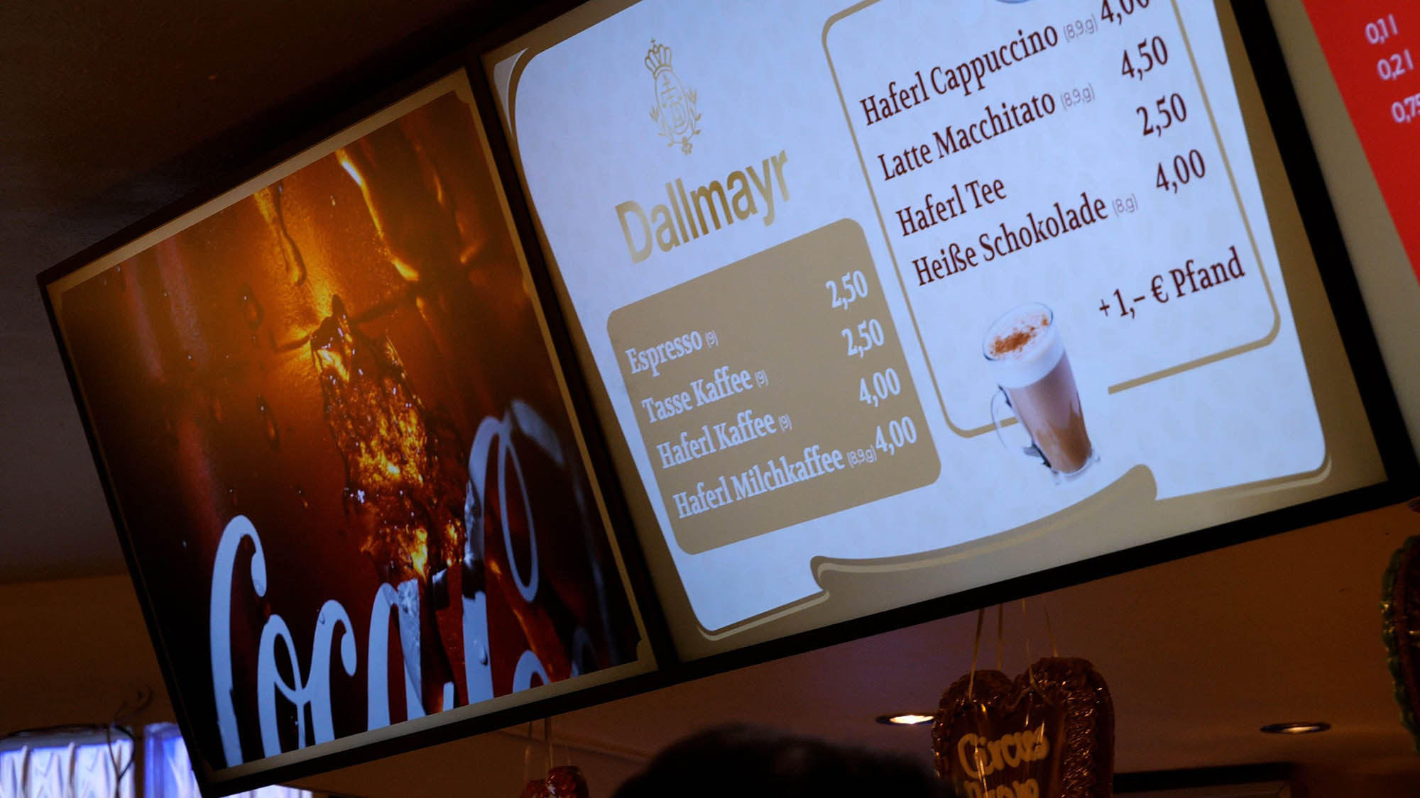 Digitale Menüboards beim Circus Krone in München