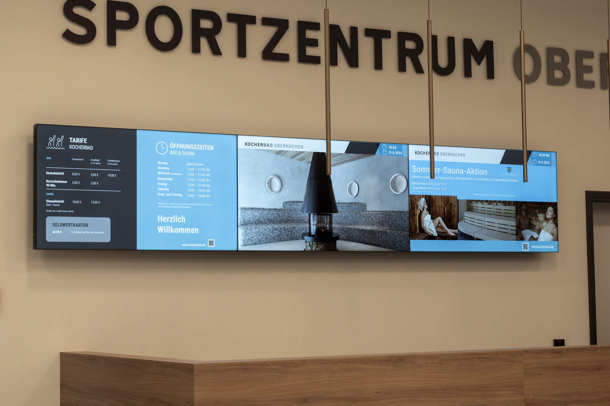 Modernes Digital Signage Konzept im Kocherbad Oberkochen: Mehr als nur Information