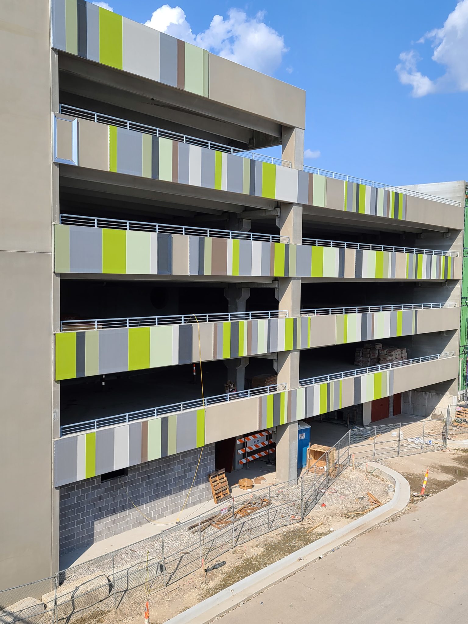 A view of 5 tier facade from up high.