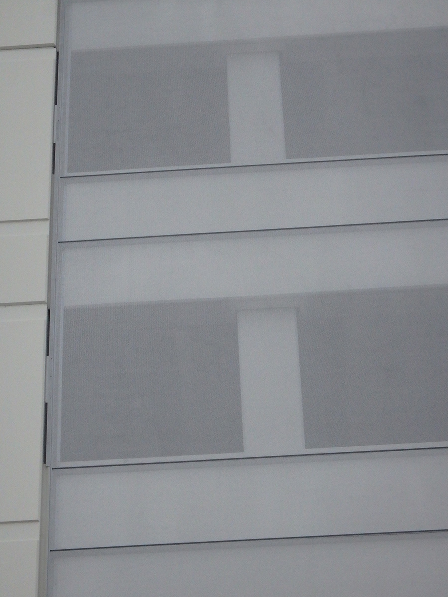 A closeup image of the facade.