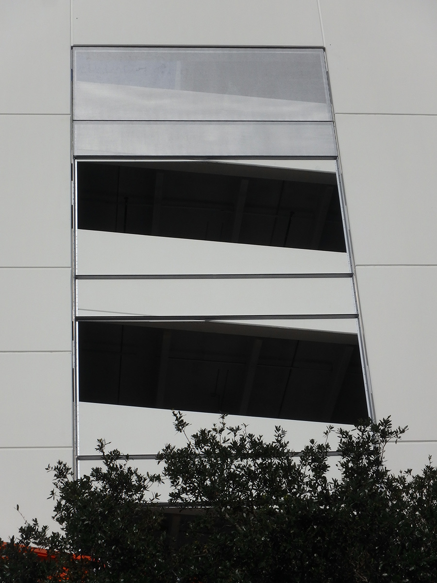 A process image of the facade being installed.