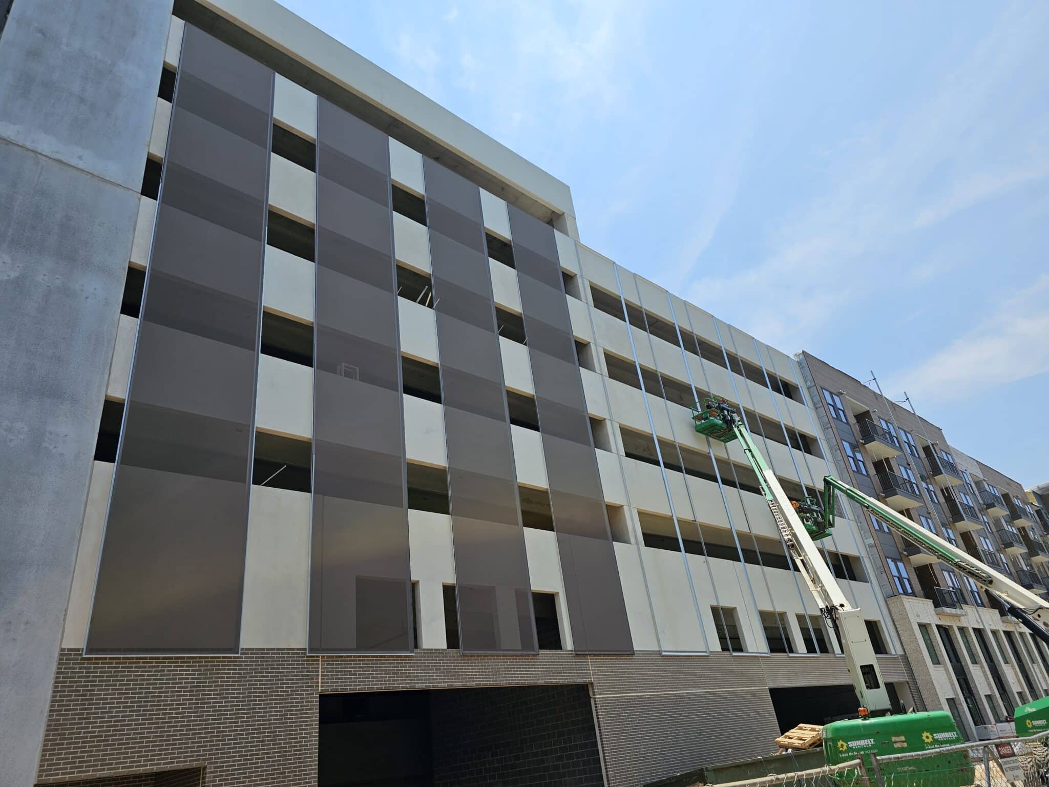 Installation photos of the facade.