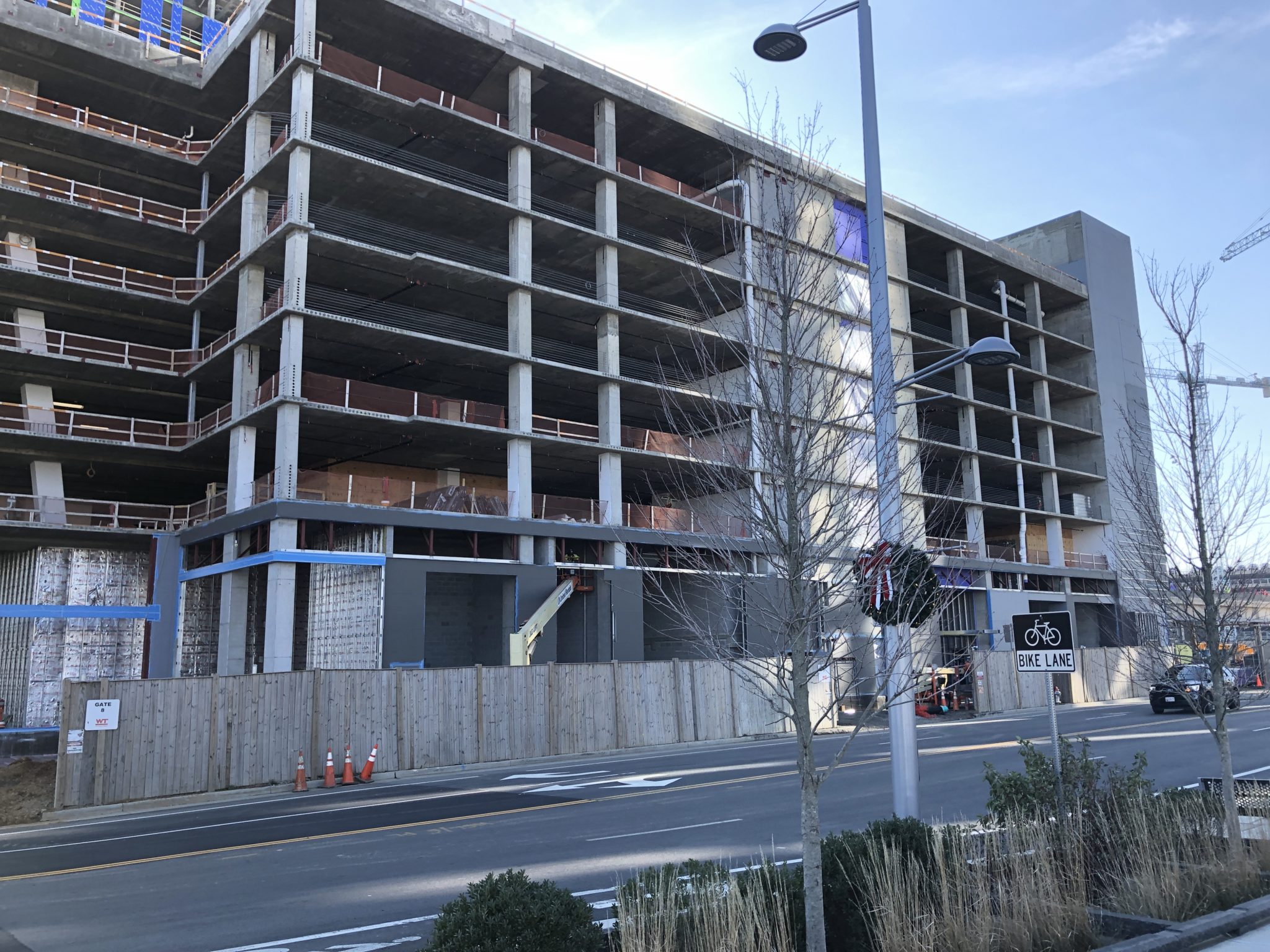 Parking garage pre facade installment.