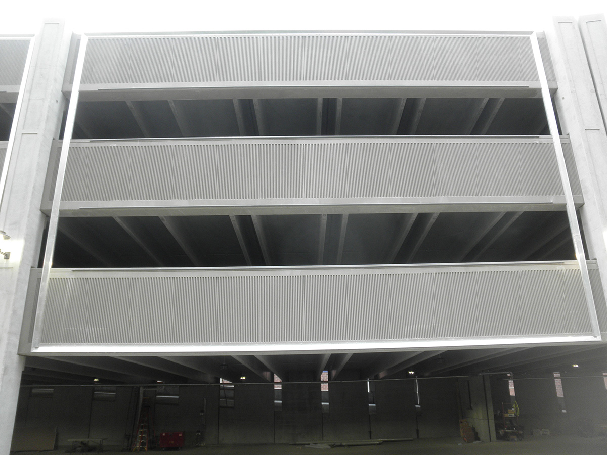 A shot of the steel cladding that the facade gets installed onto.