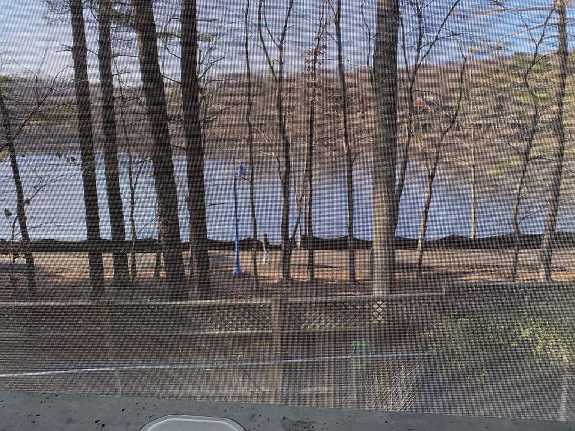 A view of the facade from the inside of the parking garage.