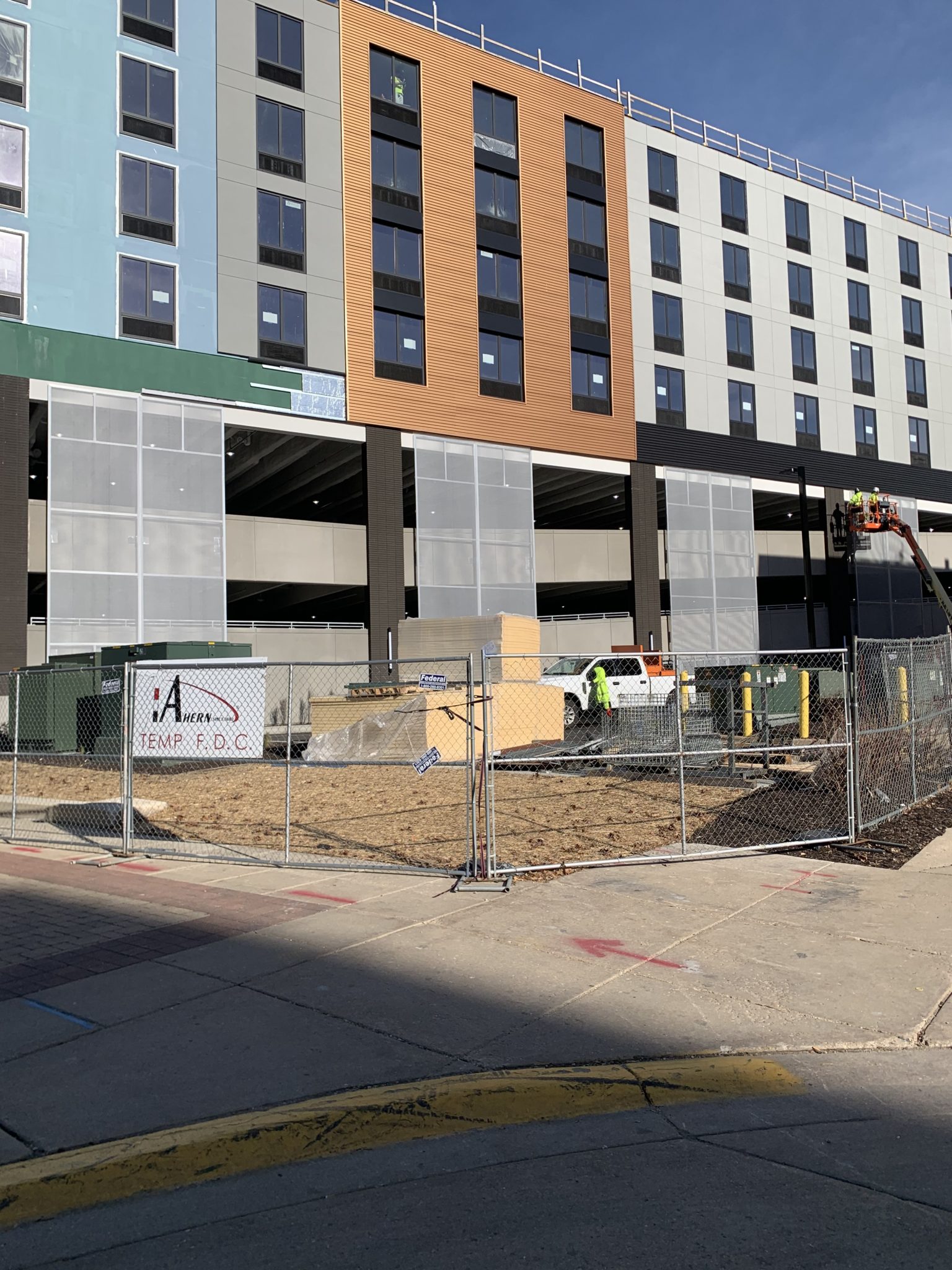 Imagery of the facades before the graphic components were installed.