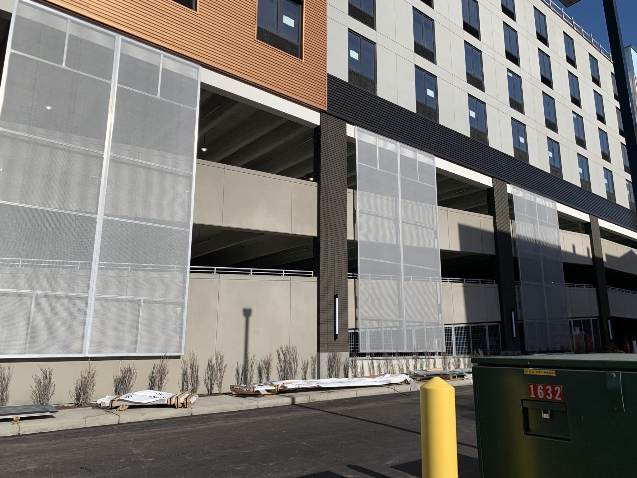 Imagery of the facades before the graphic components were installed.