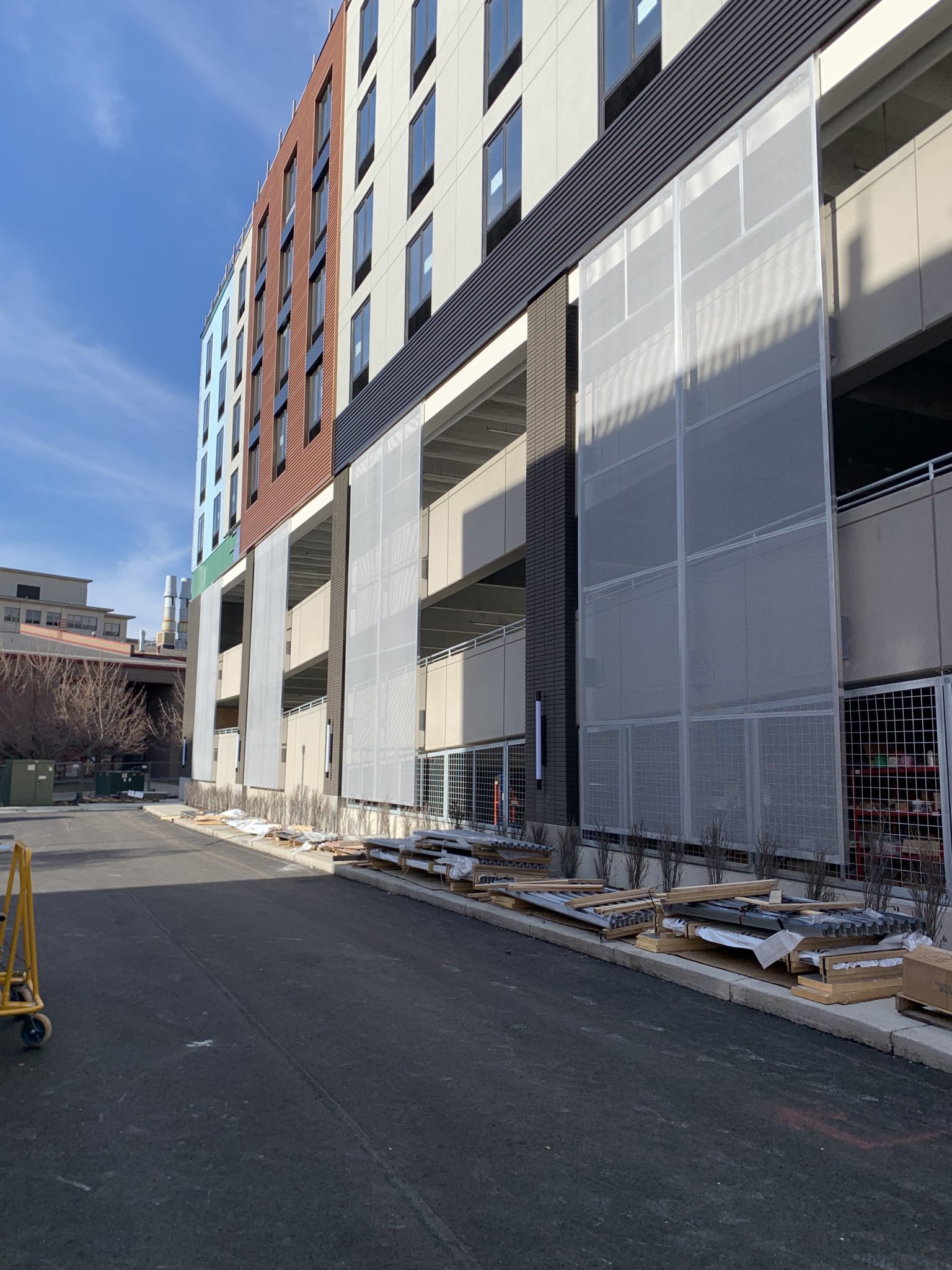 Imagery of the facades before the graphic components were installed.