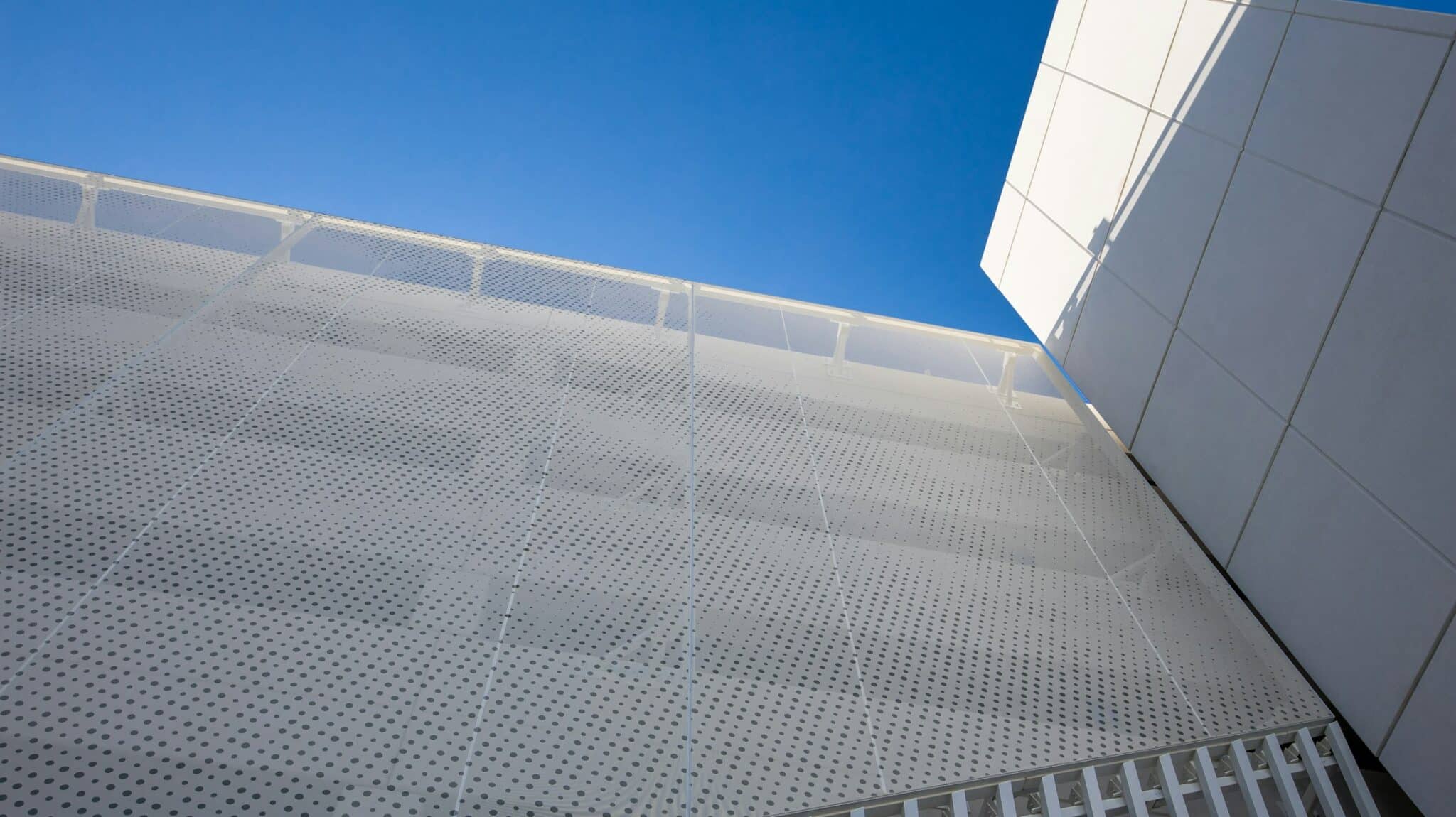 Close up of the solid "dotted" part of the facade.