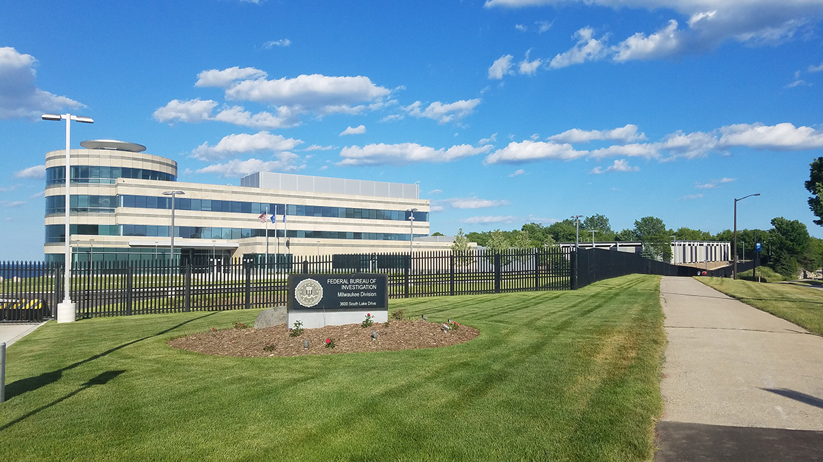 A view of the entire building showing the facade in context.