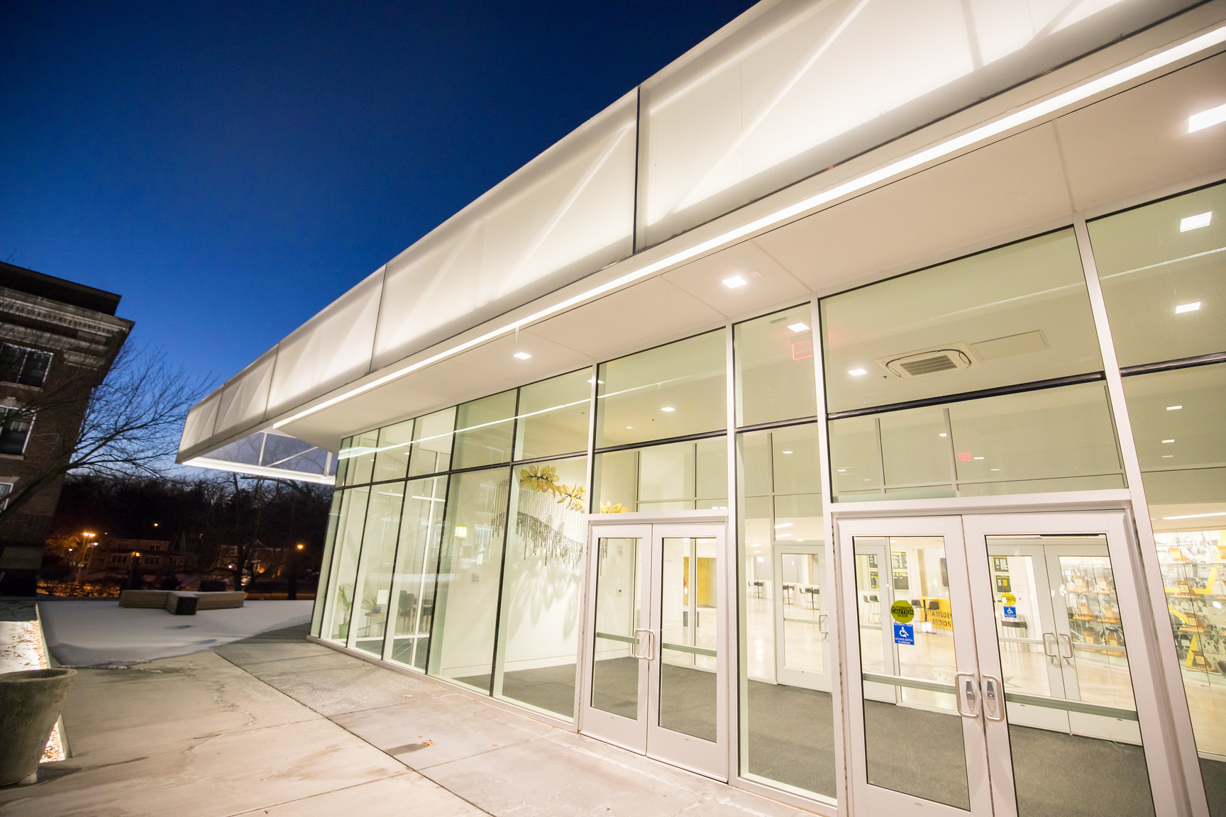 Another view showcasing how lighting was incorporated into the facade.