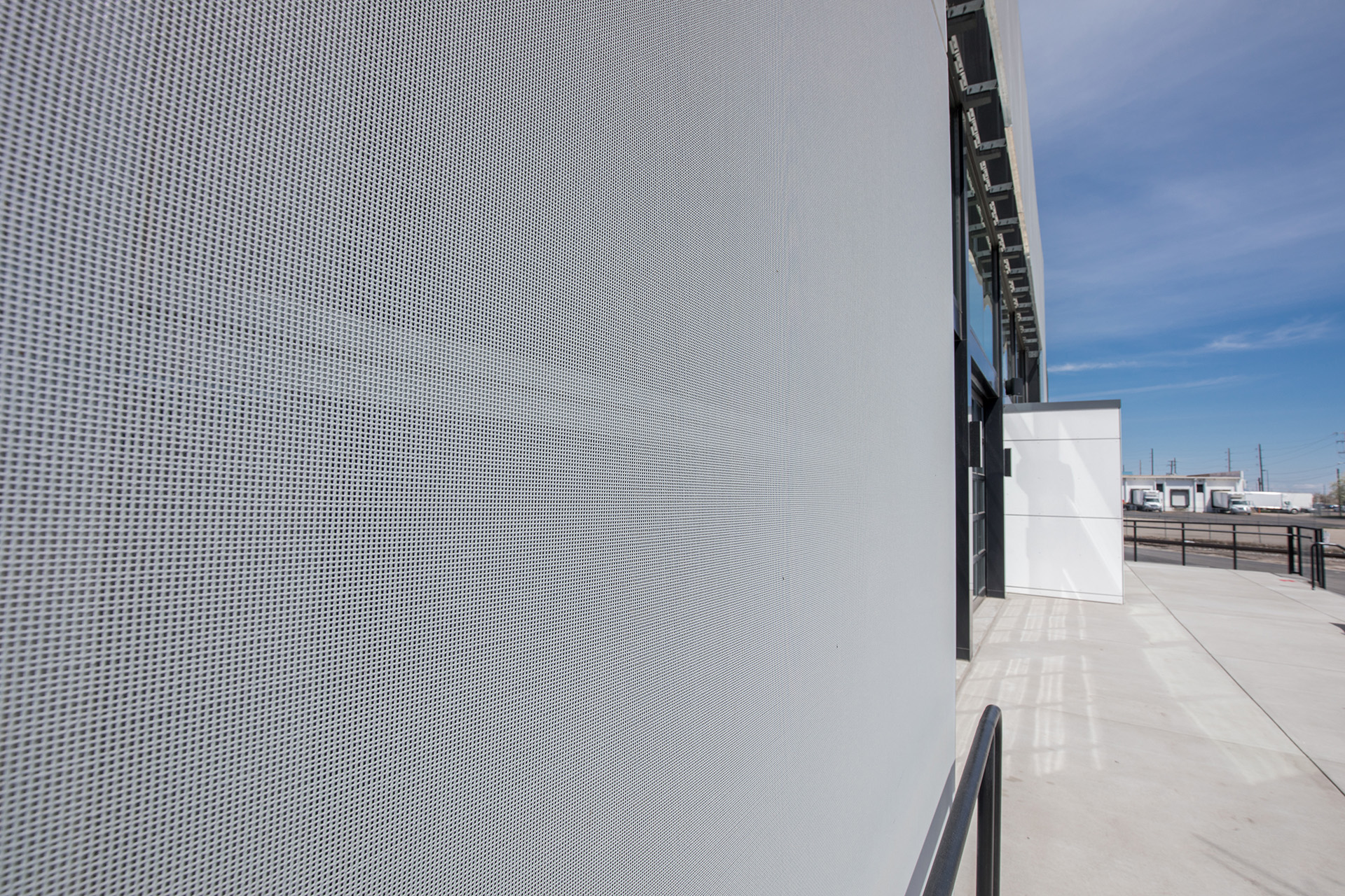 A close up image of the mesh screening.