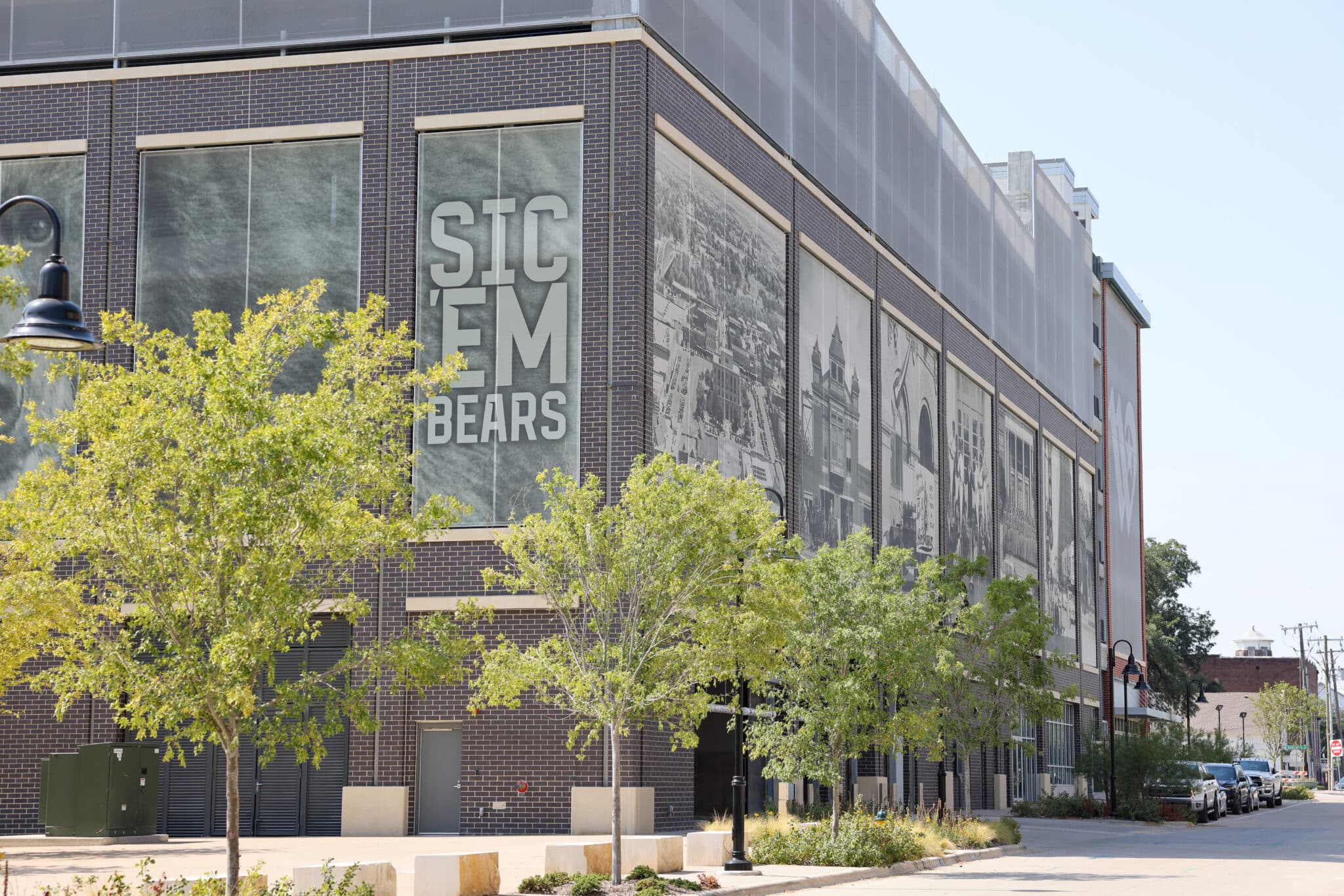 Another view of the old images on the facade.