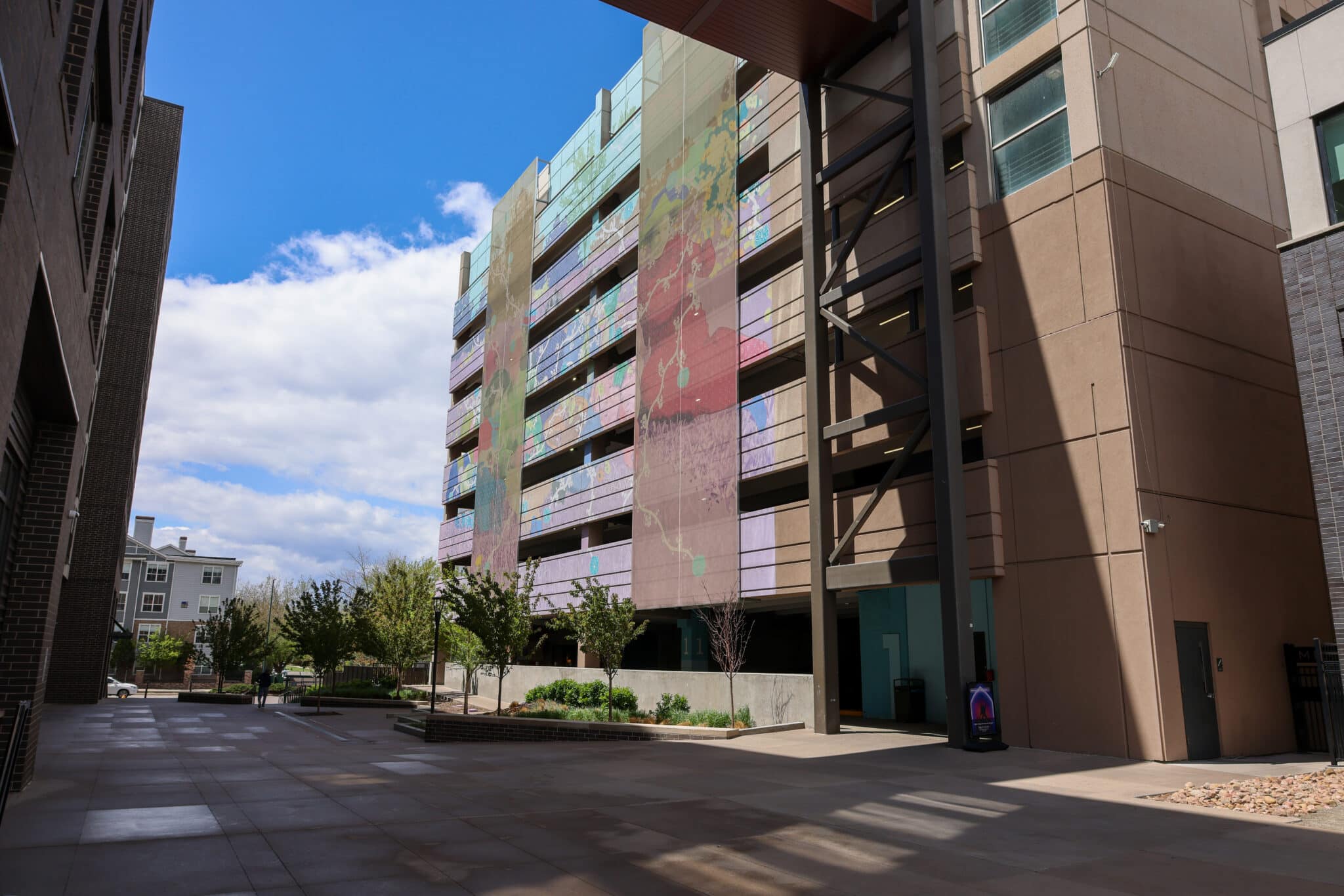 A few of the colorful Ventilated PES facade from down the street.
