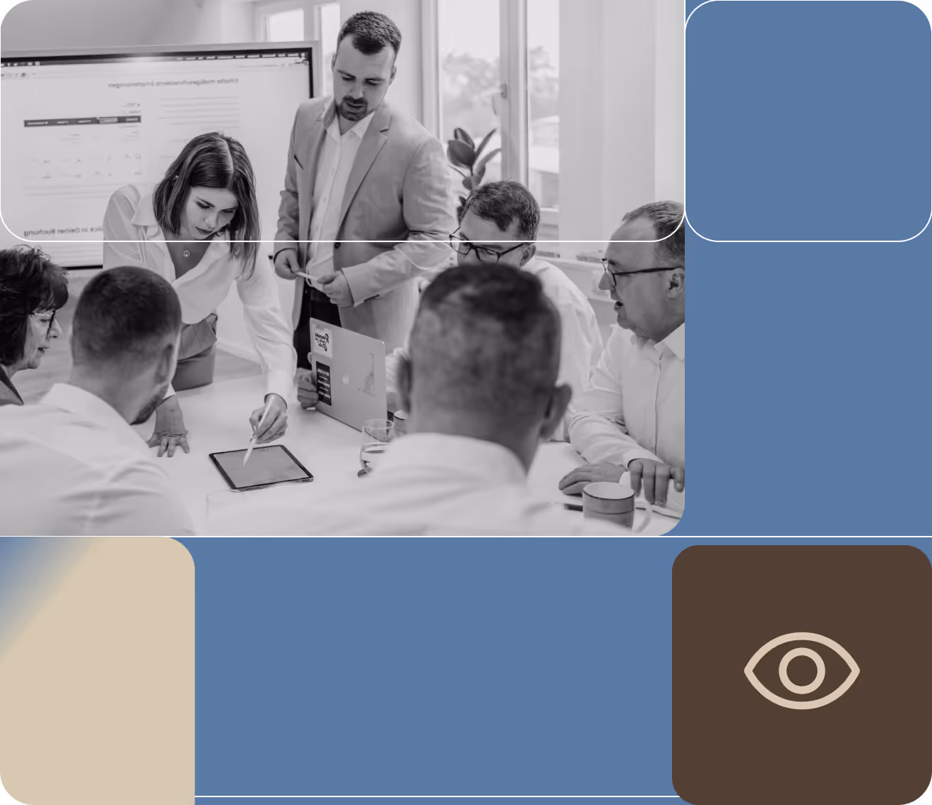 a group of people having a discussion