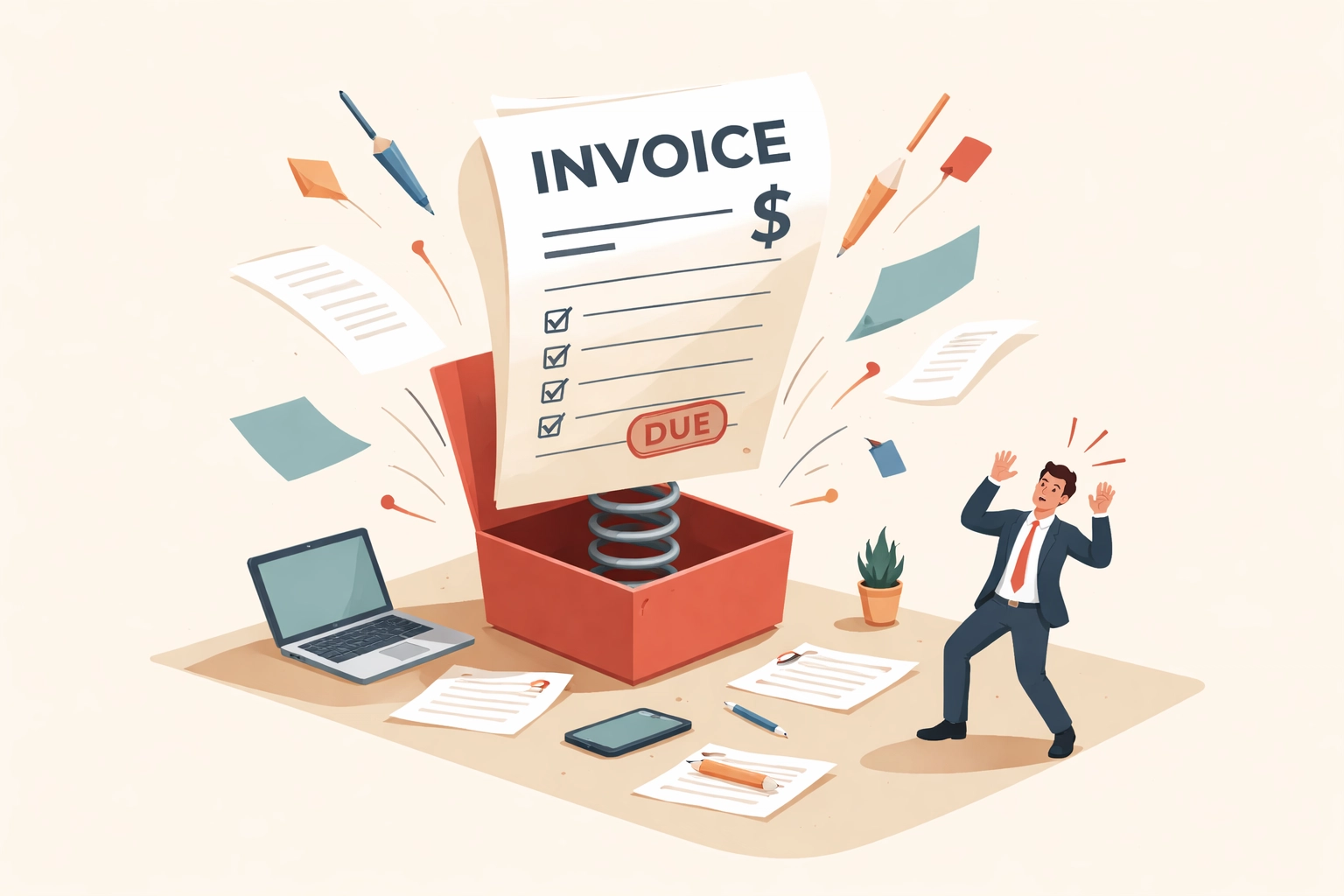 Modern flat image showing surprise costs from Salesforce true-up clauses during contract renewal negotiations.