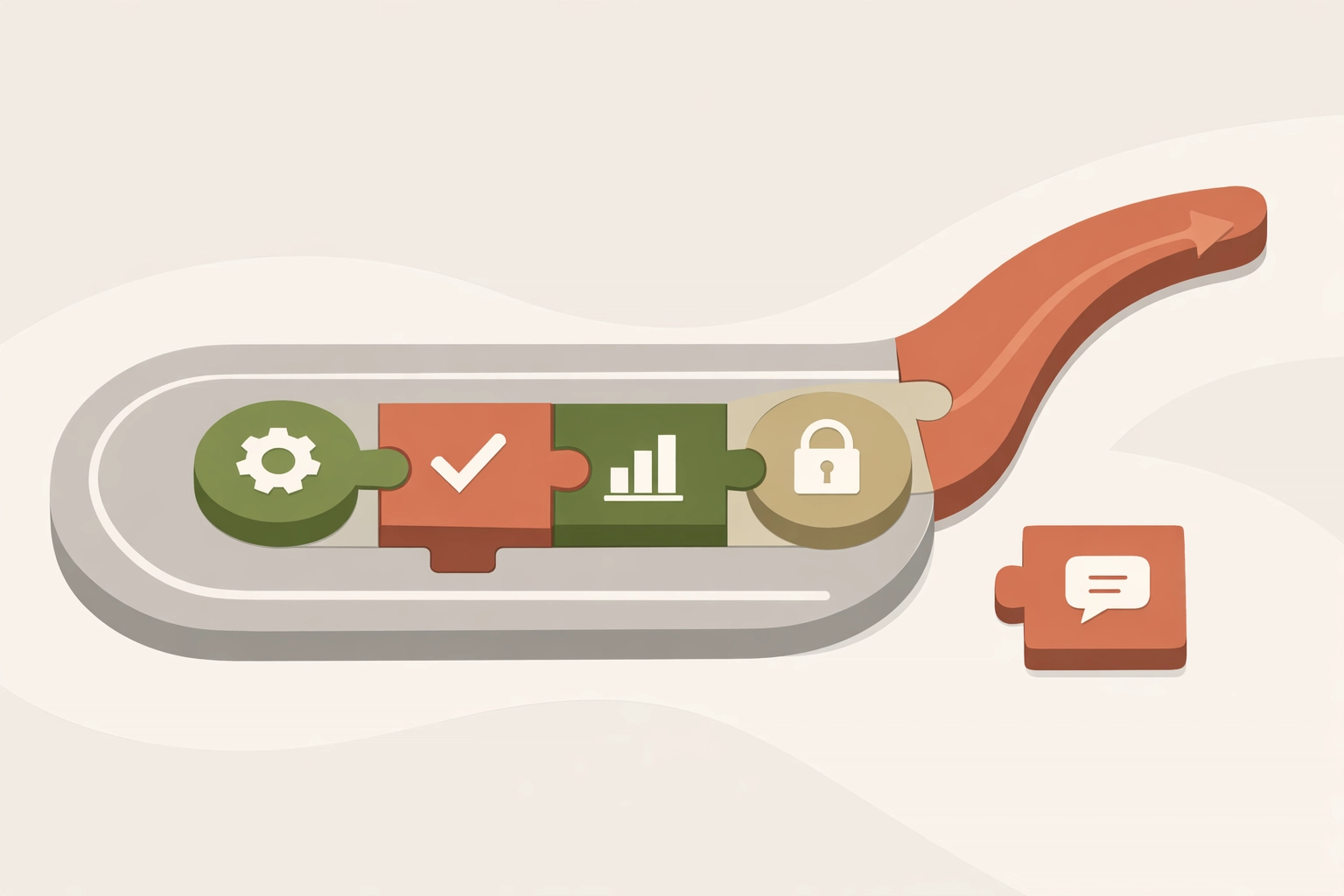 Modular paths with an exit ramp, depicting flexible enterprise contract renewals and AI SaaS procurement strategy.