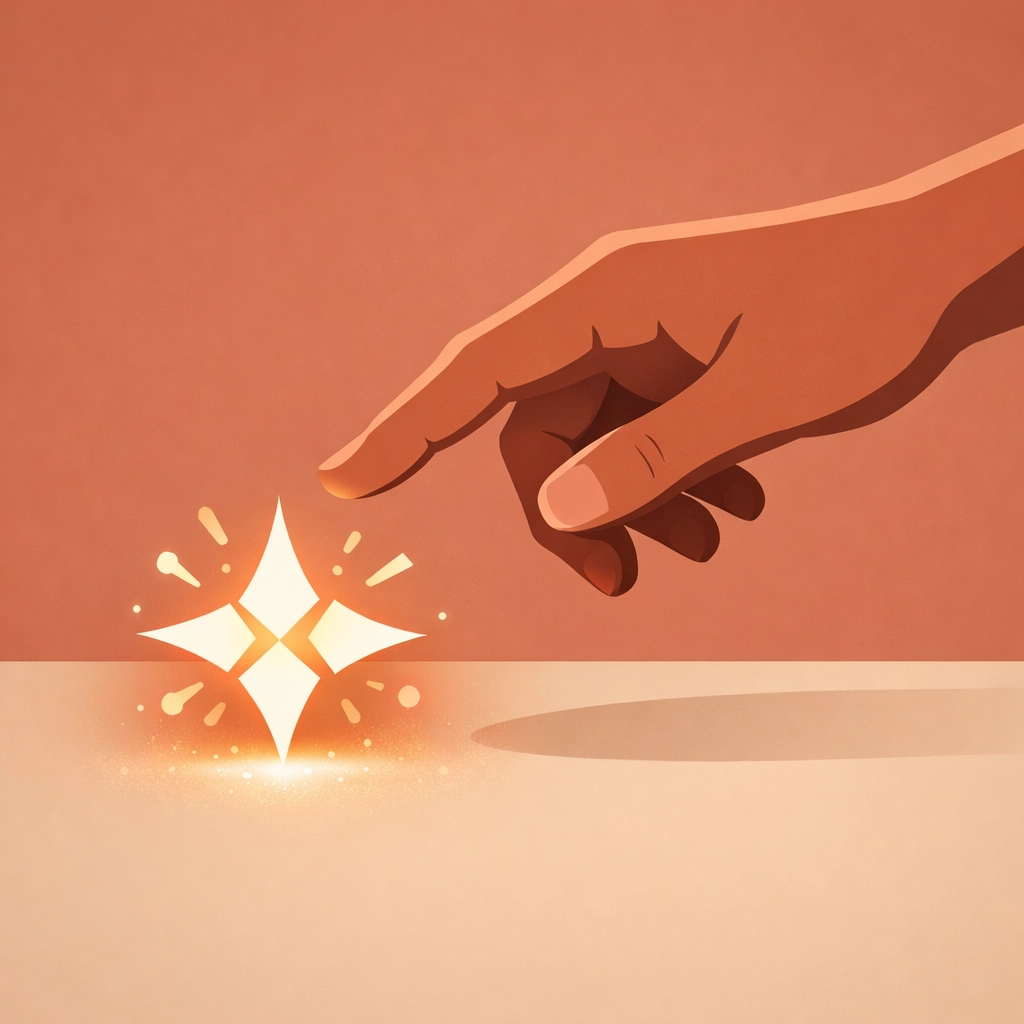 Illustration of a hand hesitating to touch an AI spark, symbolizing the impact of usage-based pricing models.