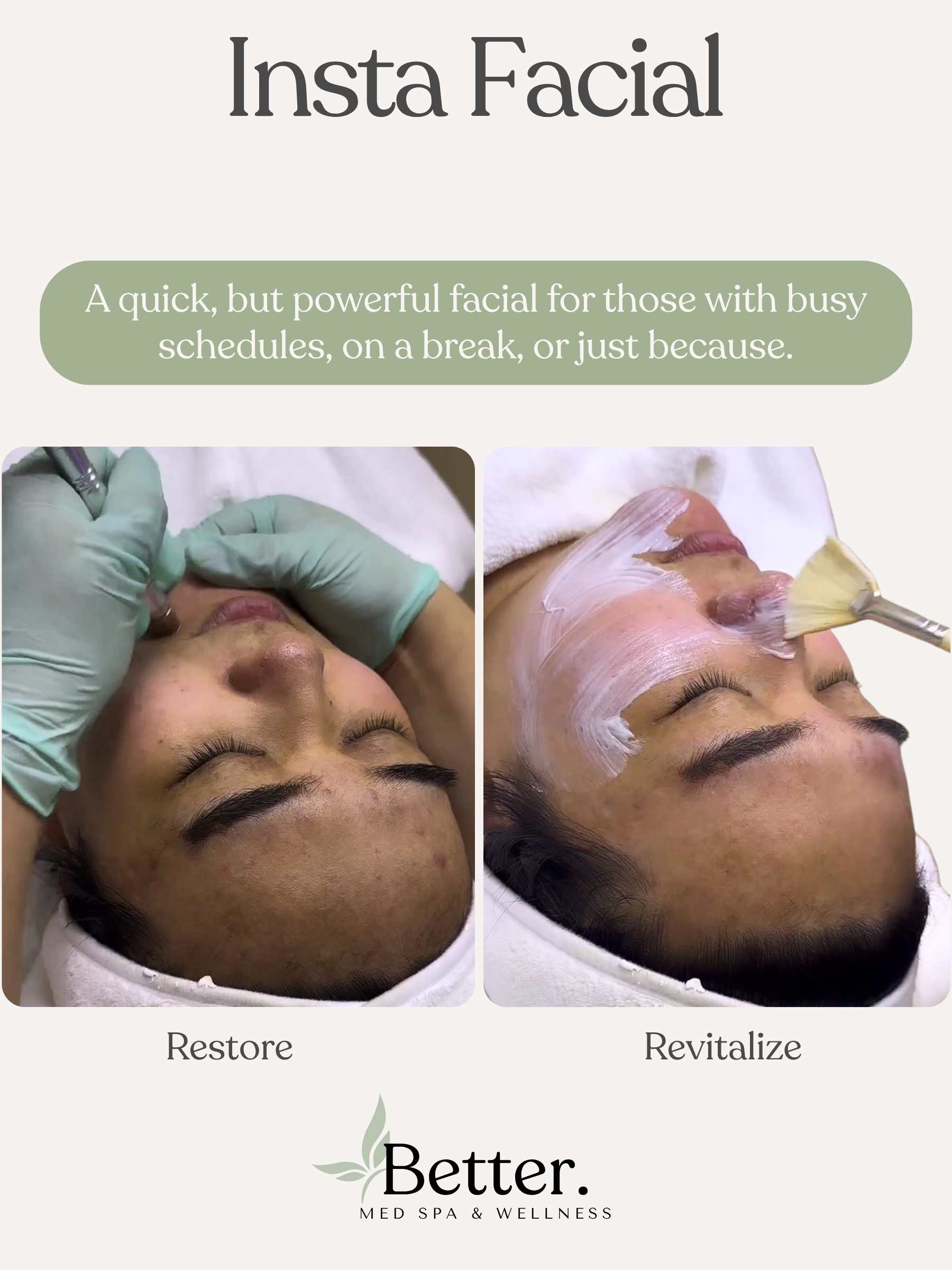 real insta facial images from Better Med Spa Chicago