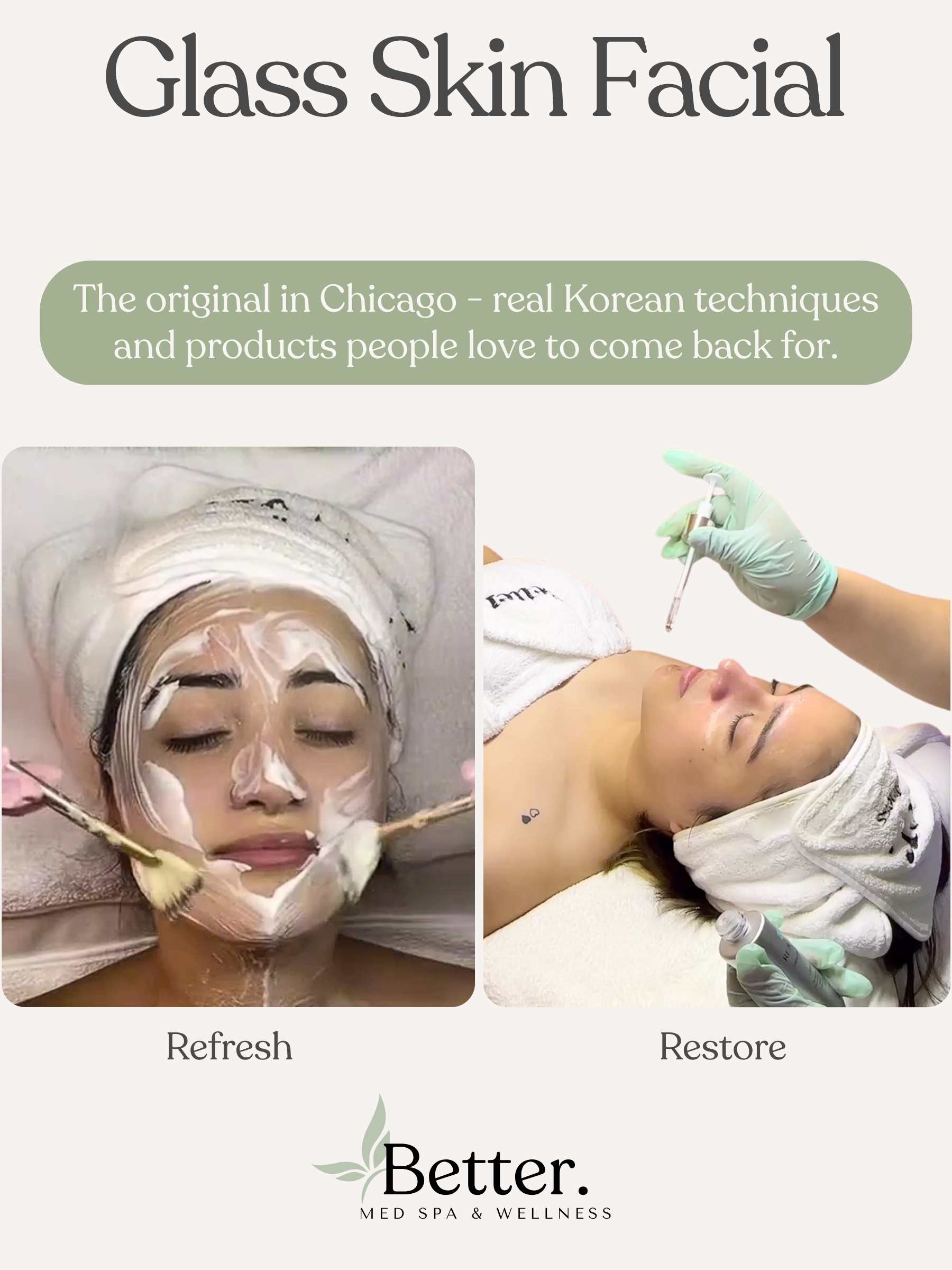 Real glass skin facial effects at Better Med Spa Chicago